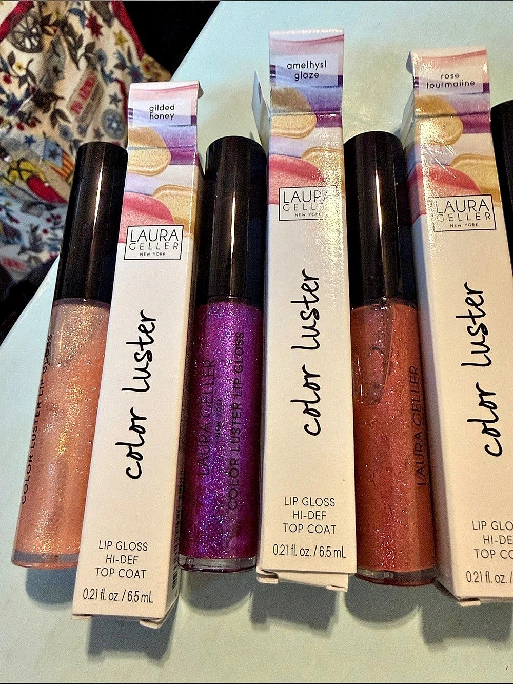 Laura Geller Color Luster Lip Gloss Hi-Def Top Coat Set NWT